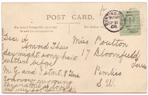 Postmarked 8th Sept 1906